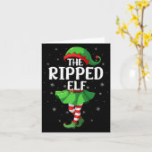 Carte Ripped Elf Christmas Girls Women Elf Squad Xmas Fa (Fleur jaune)