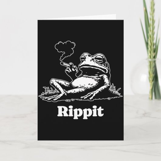 Carte Rippit Frog Fumeur de Weed Drôle  (Devant)