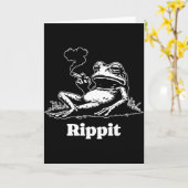 Carte Rippit Frog Fumeur de Weed Drôle  (Fleur jaune)