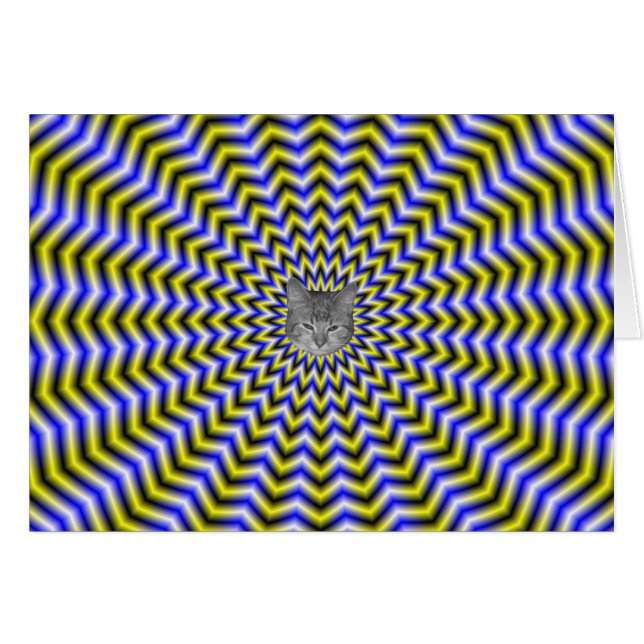 Carte Ripples bleu et jaune Zigzag + chat (Devant horizontal)
