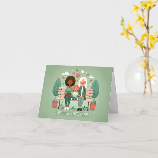 Carte Rire Amour Famille (Fleur jaune)