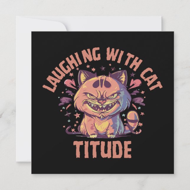 Carte Rire avec une attitude de chat (Devant)