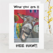 Carte "RIRE DONKEY GREETING" POUR "11ème" ANNIVERSAIRE (Fleur jaune)