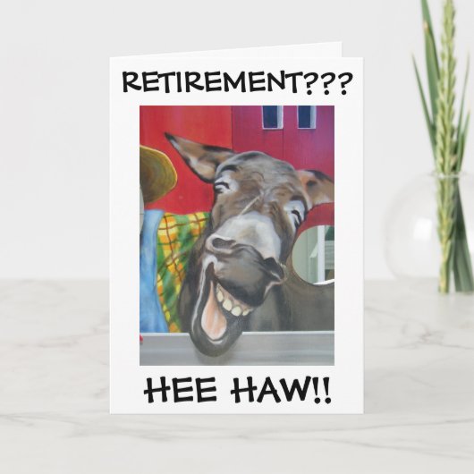 CARTE "RIRE L'ÂNE" POUR ***RETRAITE*** (Devant)