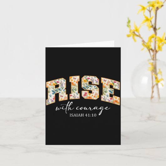 Carte Rise With Courage Christian Religion Bible Scriptu (Fleur jaune)