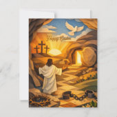 Carte Risen Jesus Empty Tomb 3D Easter Flat Card (Devant)