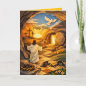 Carte Risen Jesus Empty Tomb 3D Papercut Easter Card (Devant)