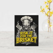 Carte Risk It For The Brisket Funny Bbq Lovers Grill Smo (Fleur jaune)