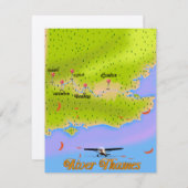 Carte River Thames Londres Angleterre (Devant / Derrière)