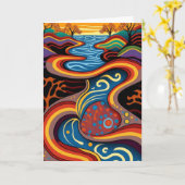 Carte Rivière, autochtone, rêveur. (Fleur jaune)