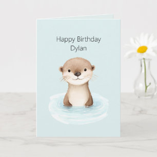 Carte Rivière Bleue Anniversaire de la Loutre Mignonne