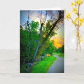 Carte Rivière paisible Lever du soleil Toutes les occasi (Fleur jaune)