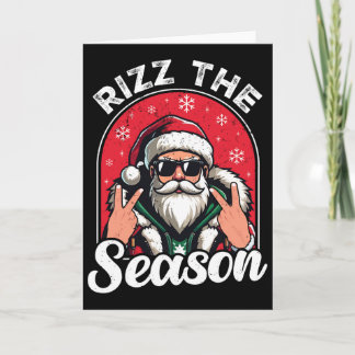 Carte Rizz la saison drôle disant Santa Claus Rizzmas No