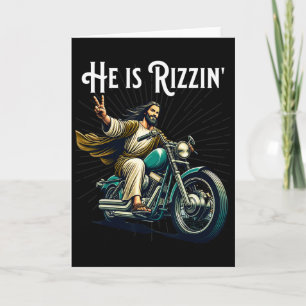 Carte Rizzen Drôle Rizz Il Est Rizzin Jésus En Moto