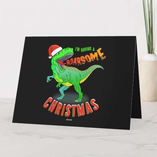 Carte ROARSOME Noël T Rex Dinosaur Enfants (Dos)