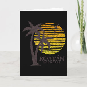 Carte Roatan Honduras Plage Colorée Coucher de Soleil Ga
