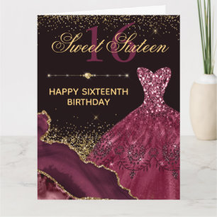 Carte Robe aquarelle Bourgogne agate Douze ans anniversa