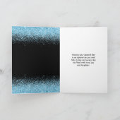 Carte Robe bleu clair Faux Parties scintillant Douce 16  (Intérieur)