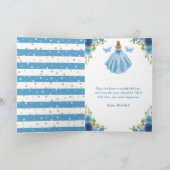 Carte Robe Bleu Clair Princesse Blonde Anniversaire (Intérieur)