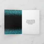 Carte Robe Bleue turquoise Faux Parties scintillant Douc (Intérieur)