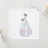 Carte Robe de mariée pour la fête de mariage (Devant/Arrière en situation)