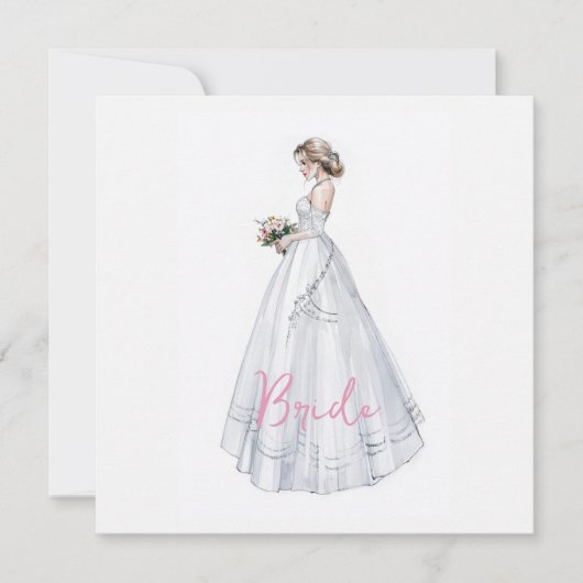 Carte Robe de mariée pour la fête de mariage (Devant)