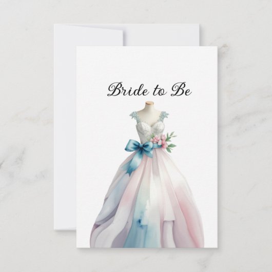 Carte Robe de mariée pour la future mariée à la fête de (Devant)