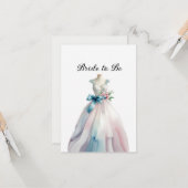 Carte Robe de mariée pour la future mariée à la fête de (Devant/Arrière en situation)