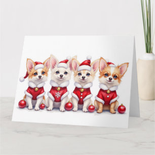 Carte Robe de Noël Papillon Chapeau de Père Noël