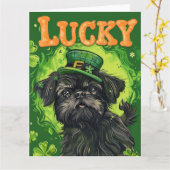 Carte Robe de Saint-Patrick pour Affenpinscher (Fleur jaune)
