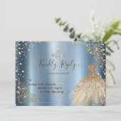 Carte Robe dorée Diamants Bleus RSVP (Debout devant)
