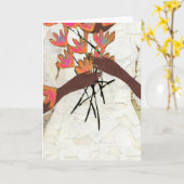 Carte Robe et fleurs blanches (Fleur jaune)