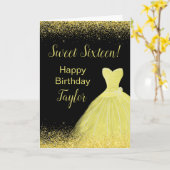 Carte Robe Jaune Lumineuse Faux Parties scintillant Douc (Fleur jaune)