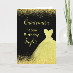 Carte Robe jaune vif de Quinceanera fausse brillance