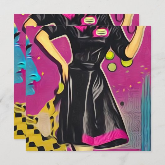 Carte Robe Noire Rétro (Devant / Derrière)