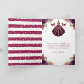 Carte Robe prune princesse blonde anniversaire (Intérieur)