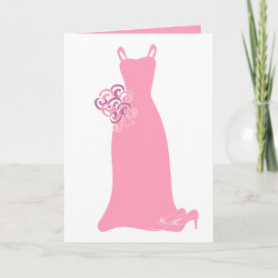 Carte Robe rose de demoiselle d'honneur