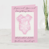 Carte Robe rose pour bébé (Devant)