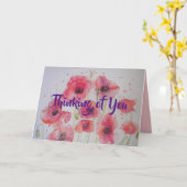 Carte Robe Rouge Clair Pavot Aquarelle Penser À Votre Ca (Fleur jaune)