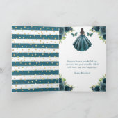 Carte Robe sarcelle Peau foncée Princesse Anniversaire (Intérieur)