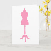 Carte Robe Silhouette II - Rose (Fleur jaune)