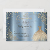 Carte Robe Tiara, Diamants Blue Metallic RSVP (Devant)