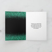 Carte Robe Vert foncé Faux Parties scintillant Douce 16 (Intérieur)