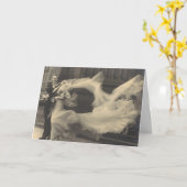 Carte Robe vintage et Mariage Voile (Fleur jaune)