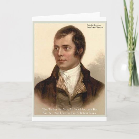Carte Robert Burns "Pour la connaître" Citation d'amour (Devant)
