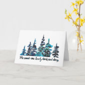 Carte Robert Frost s'arrêtant dans une forêt de pins (Fleur jaune)