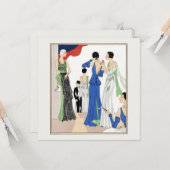 Carte Robes du soir vintage des femmes 1930 (Devant/Arrière en situation)