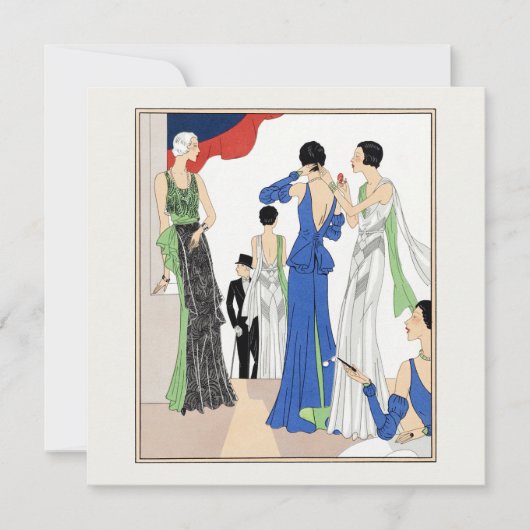 Carte Robes du soir vintage des femmes 1930 (Devant)