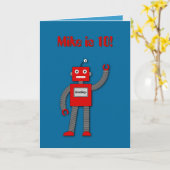 Carte Robi the Retro Robot Enfants (Fleur jaune)