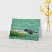 Carte Robin aime la pastèque, 4 juillet (Fleur jaune)